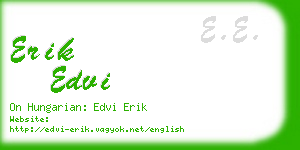 erik edvi business card